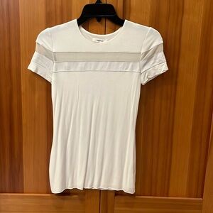 Bailey 44 White T shirt with leather detailing